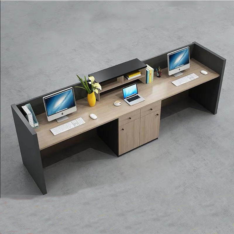 Unique Design Articial Stone White Glossy Office Reception Counter