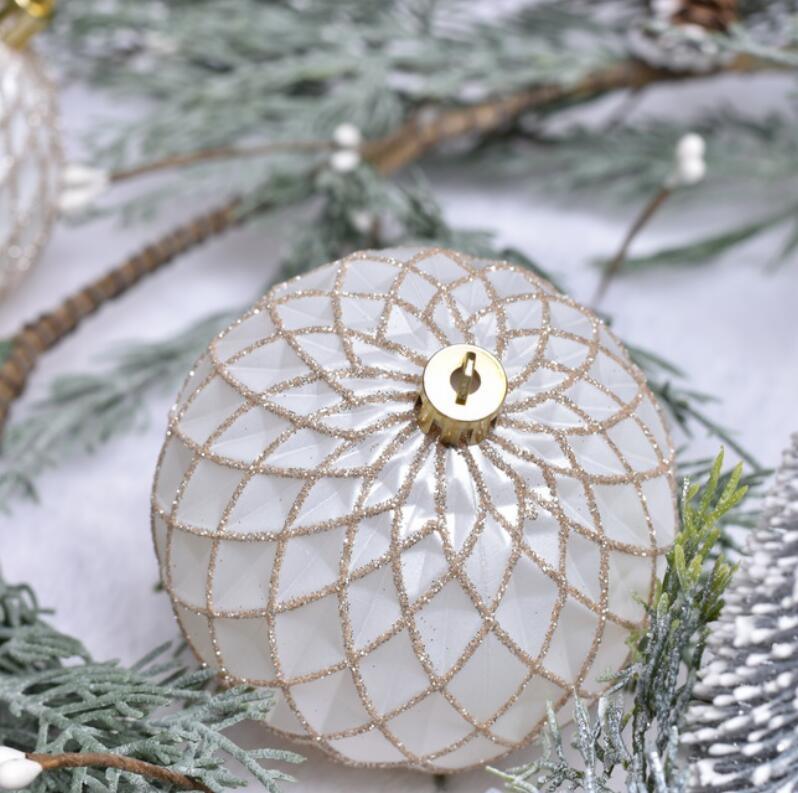 8cm New Style White Christmas Ball White Christmas Ornaments Balls Christmas Tree Ball