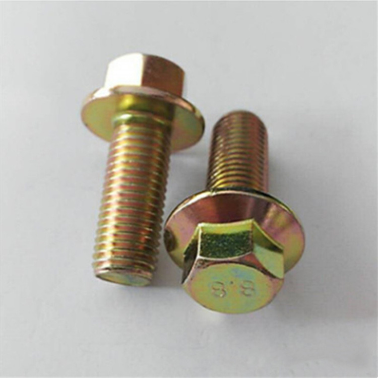 Made in China DIN6921 Flange Bolt Color Zinc Plated White and Yellow Color Gr4.8