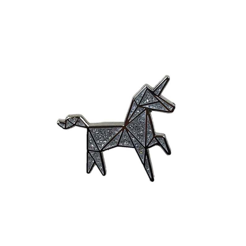 Black White Custom Animal Unicorn Hard Lapel Pin with Glitter