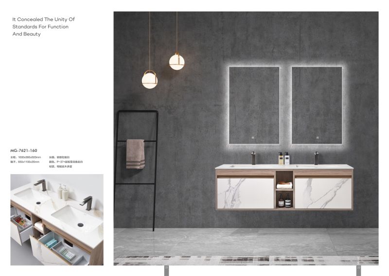 Exquisite Exterior Design White Wallmounted Bathroom Vanity Cabinet