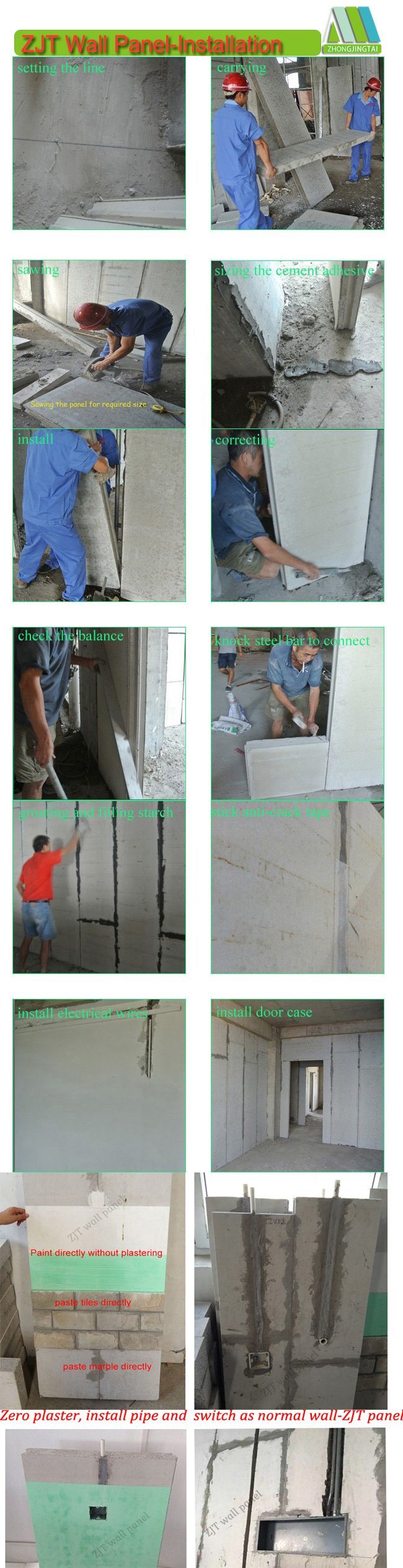 Fire Insulated Lightweight EPS Cement Precast Concrete Wall Panels