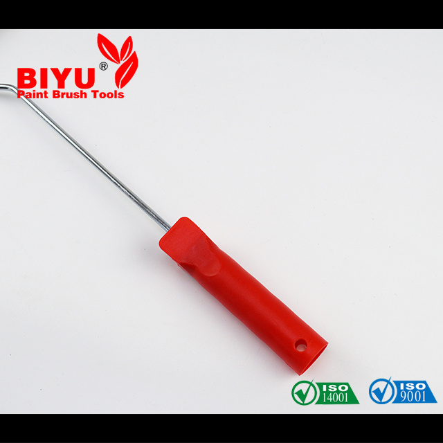 Paint Roller Brush with Red Plastic Handle and White Wire