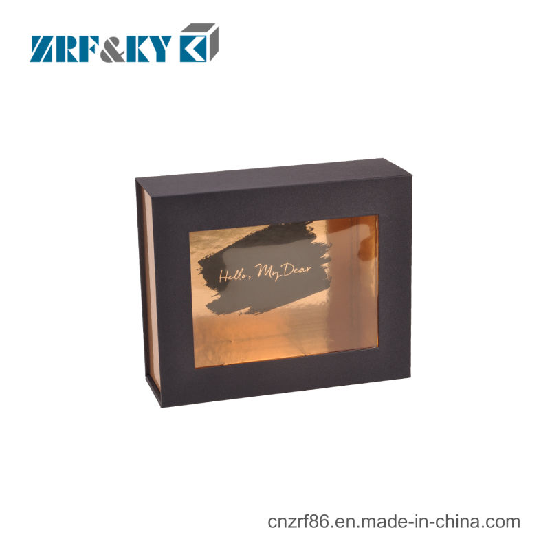 Wholesale Packaging Black/Gold/White Folding Magnetic Closure Paper Jewelry Gift Boxes