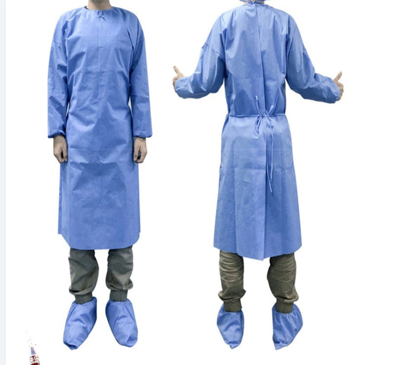 Blue and White Color Sterile Type Level 3 Disposable SMS Isolation Gown