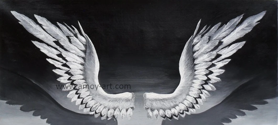 Abstract Angel Wings Canvas Art Painting Black and White Art