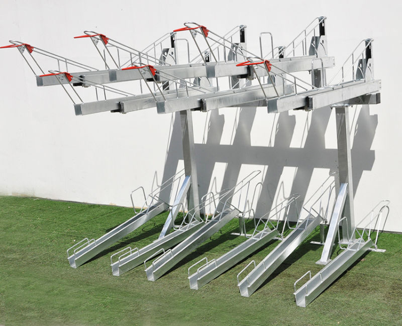 12 Bikes Parking Two Tier Hot-Dipped Galvanized Bicycle Rack