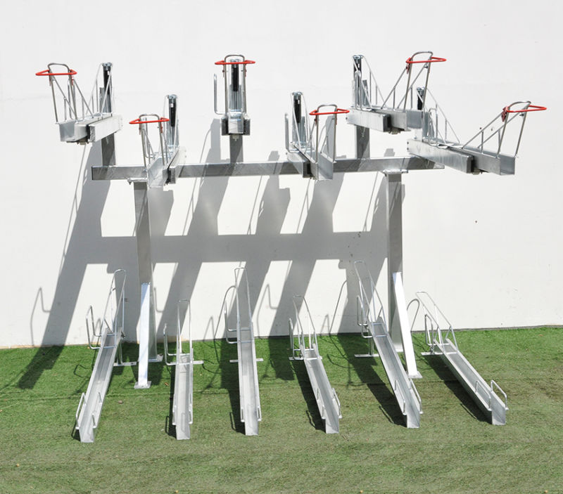 12 Bikes Parking Two Tier Hot-Dipped Galvanized Bicycle Rack
