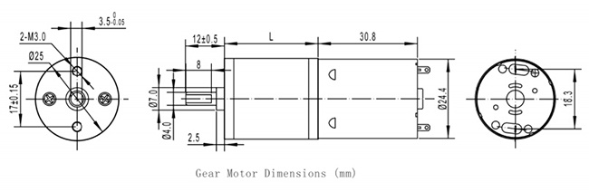 Mini electric 25mm 12V geared DC motor