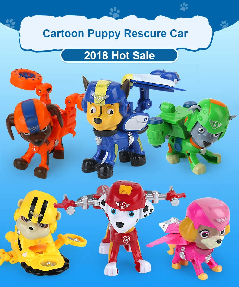 Yellow Puppy ABS Toy Car Rescue Racers Car Plastic Kids Toy Car