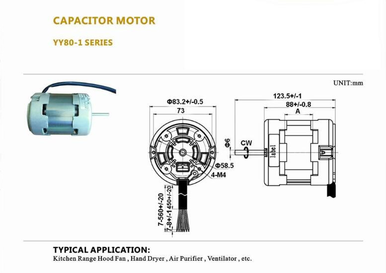 Electrical AC Single-Phase Capacitor Motor for Air Conditioner/Bathroom Ventilation Fans Motor