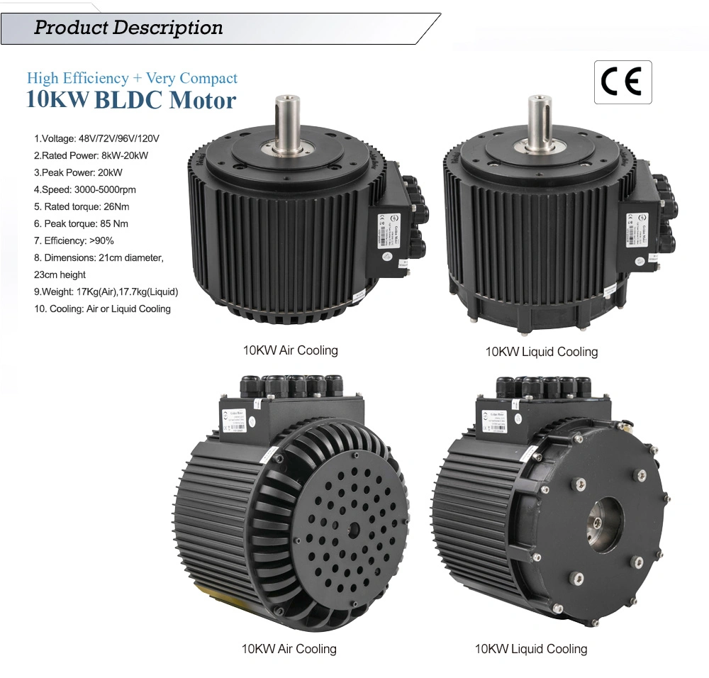 10KW Brushless DC BLDC Motor for Electric Boat, Motorcycle, Motorbike, Golfcart, Lawn mower