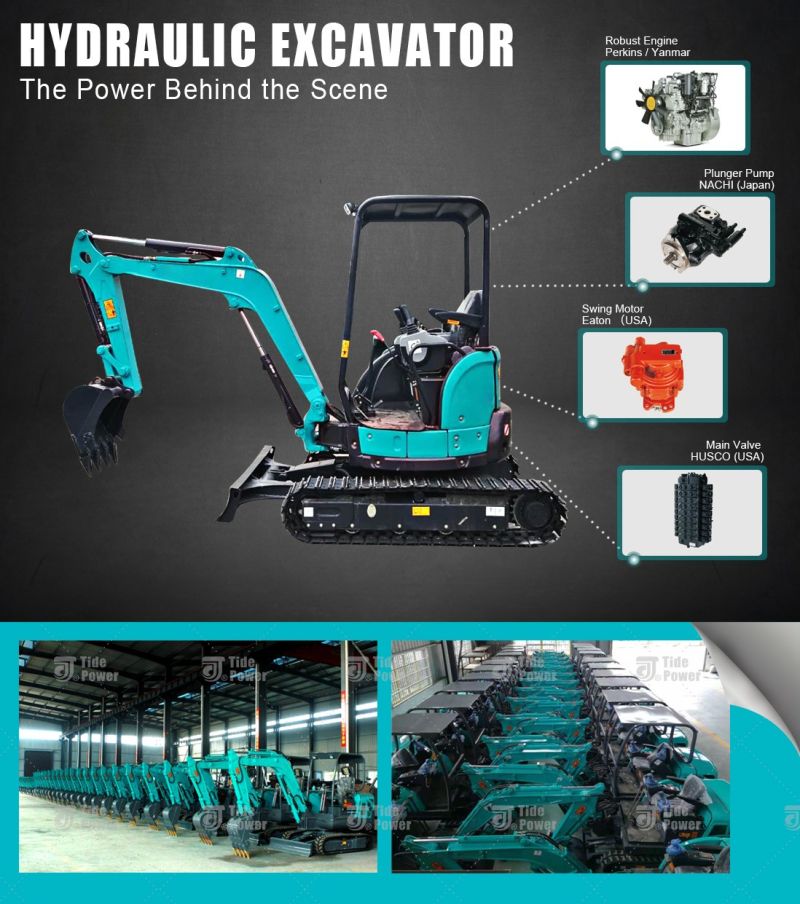 1ton Mini Excavator, Tide Brand New Mini Excavator, Chinese Koop Engine