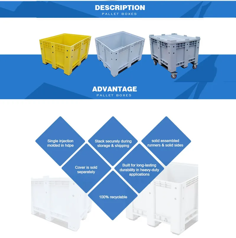 Durable High Large Quality Plastic Pallet Box for Food