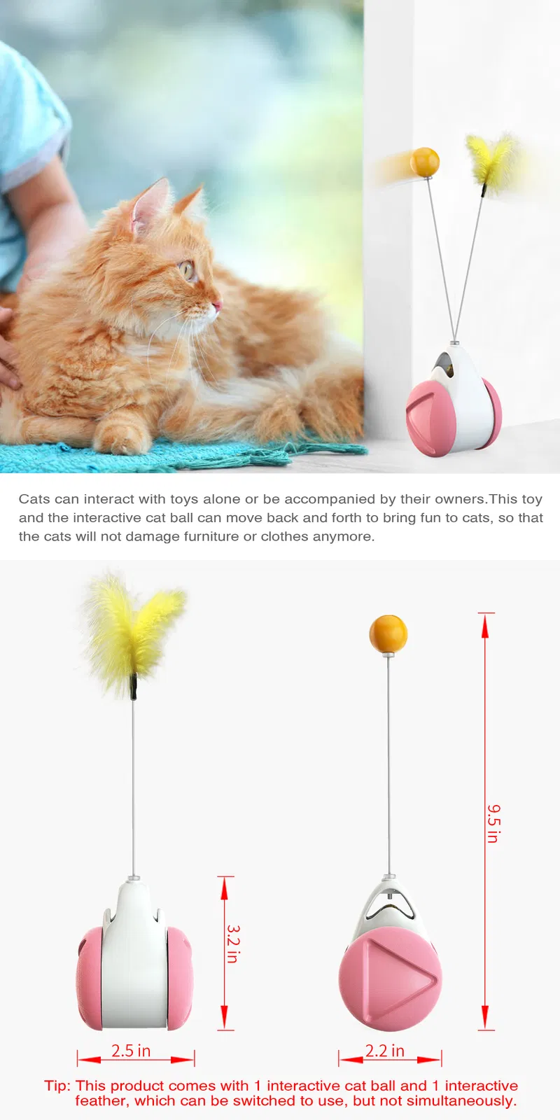 Stock Toys Wand Pets Exercise Swing Car Fanny Play Cat Tumbler Toy