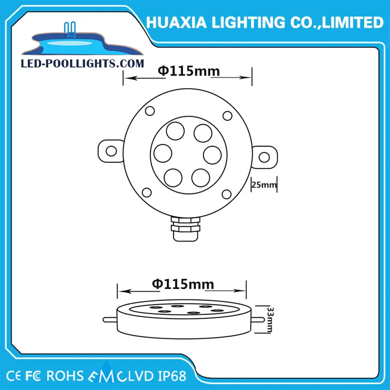 304&316 Stainless Steel 6W/18W LED Underwater Fountain Lights