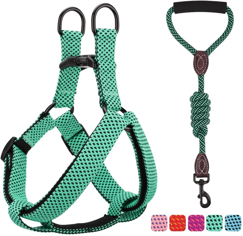 Dog Leash Harness Set Durable Adjustable Heavy Duty No Pulling Dog Harness