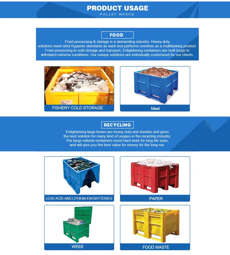 Durable High Large Quality Plastic Pallet Box for Food