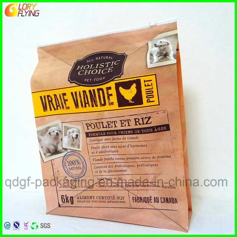 Standing Zipper Pet Food Bag for Packing Dog Treats