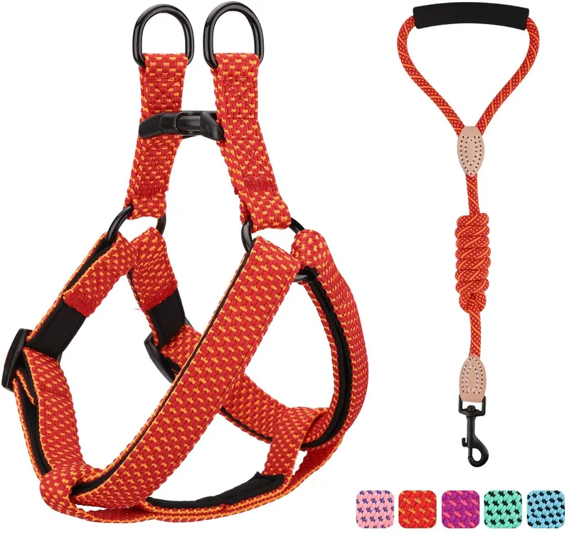 Dog Leash Harness Set Durable Adjustable Heavy Duty No Pulling Dog Harness