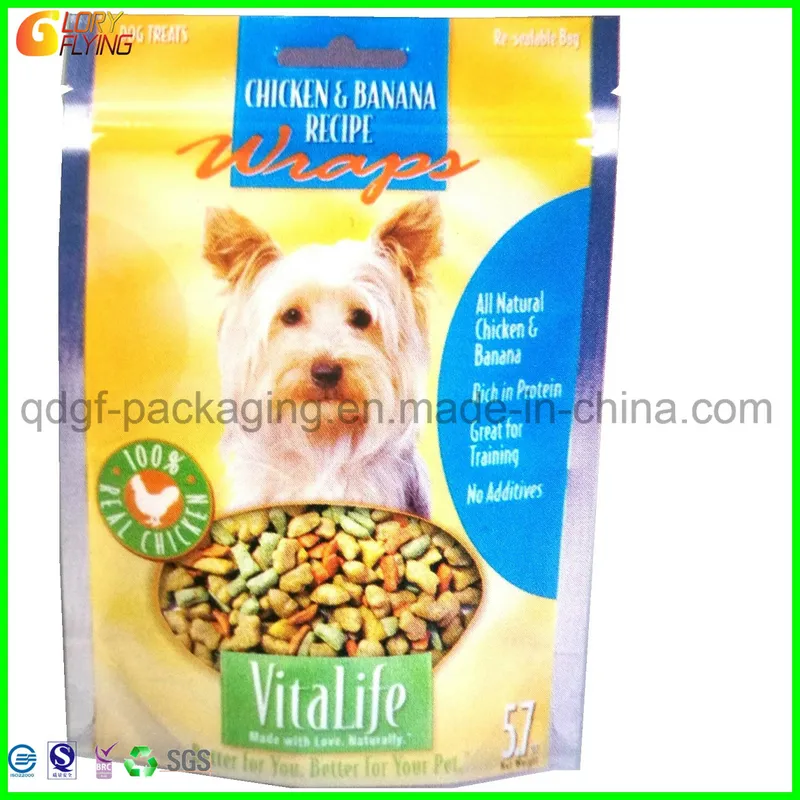 Standing Zipper Pet Food Bag for Packing Dog Treats