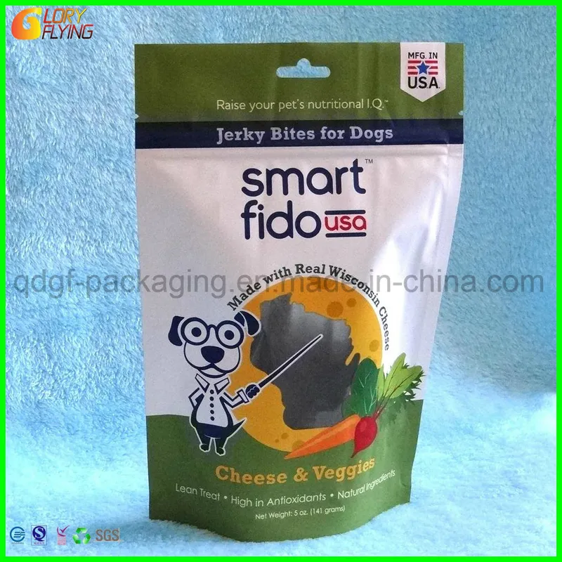 Standing Zipper Pet Food Bag for Packing Dog Treats