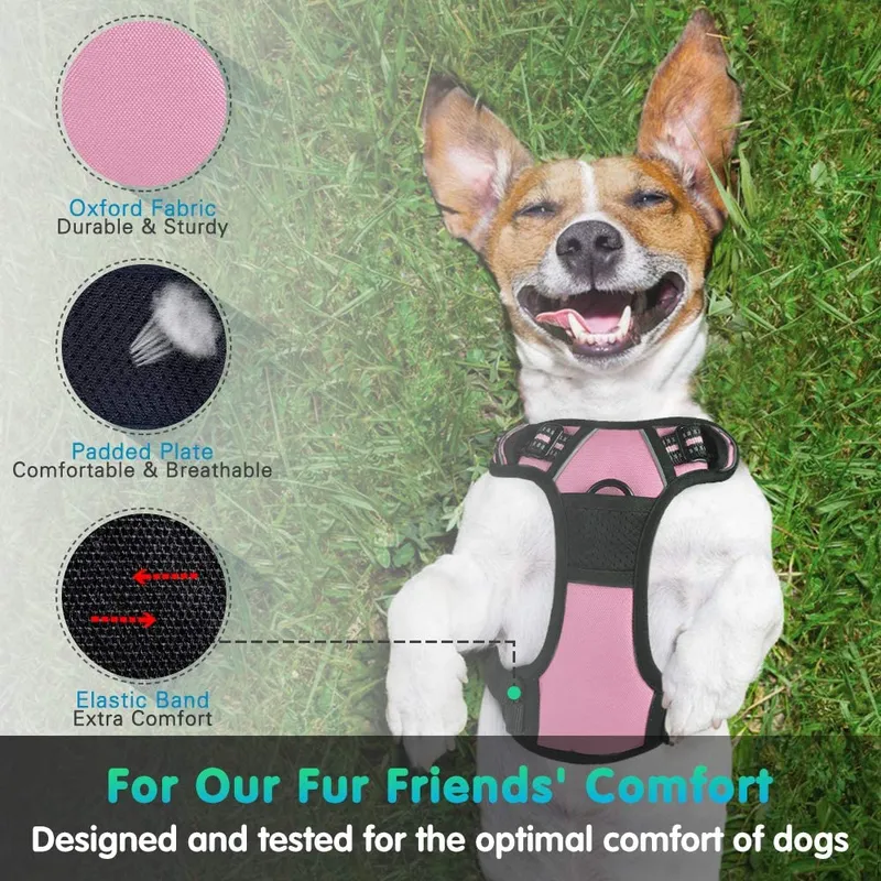 Easy to Wear & Adjust Reflective Dog Harness