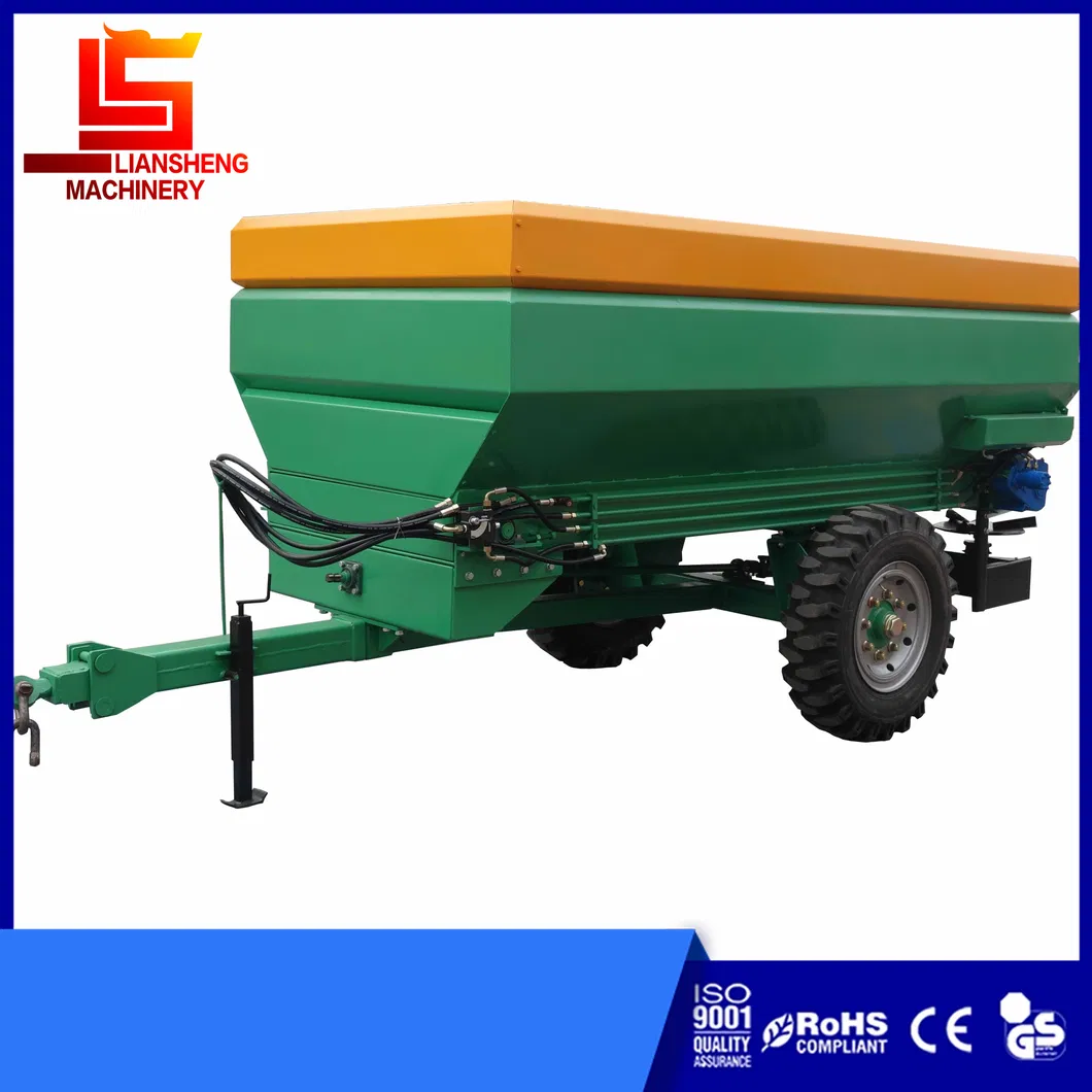 3 Cubic Hydraulic Low Chassis Retractable Traction Fertilizer Spreader Double Chain Row Double Outlet Spreader