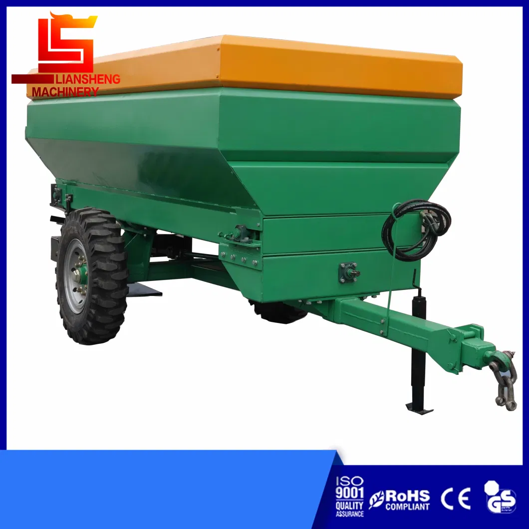 3 Cubic Hydraulic Low Chassis Retractable Traction Fertilizer Spreader Double Chain Row Double Outlet Spreader