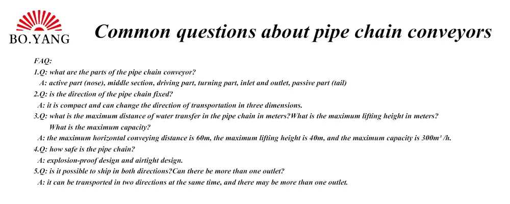 Boyang Material Transportation Machinery Tubular Drag Chain Conveyor