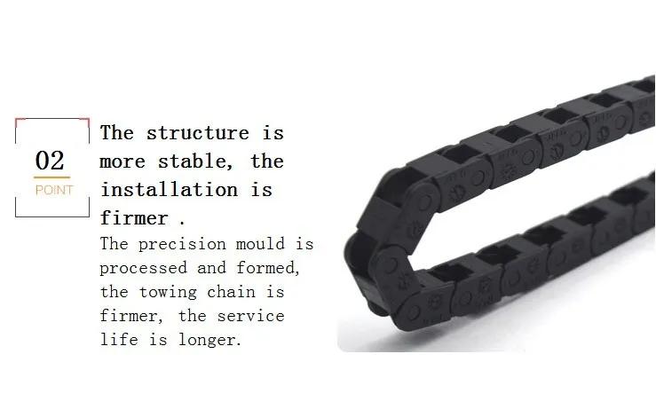 Black Nylon Cable Chain for Cylinder Boring Machine