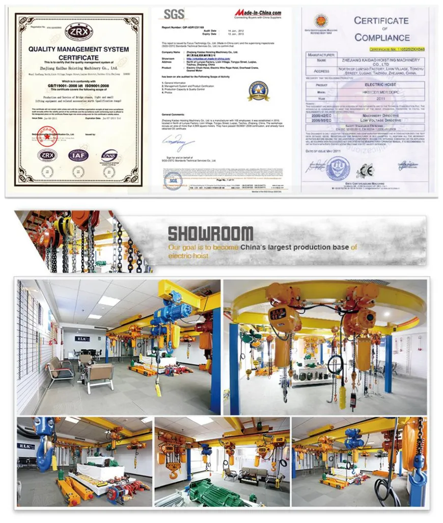 Small Electrical Block Lifting Electrical Chain Hoist