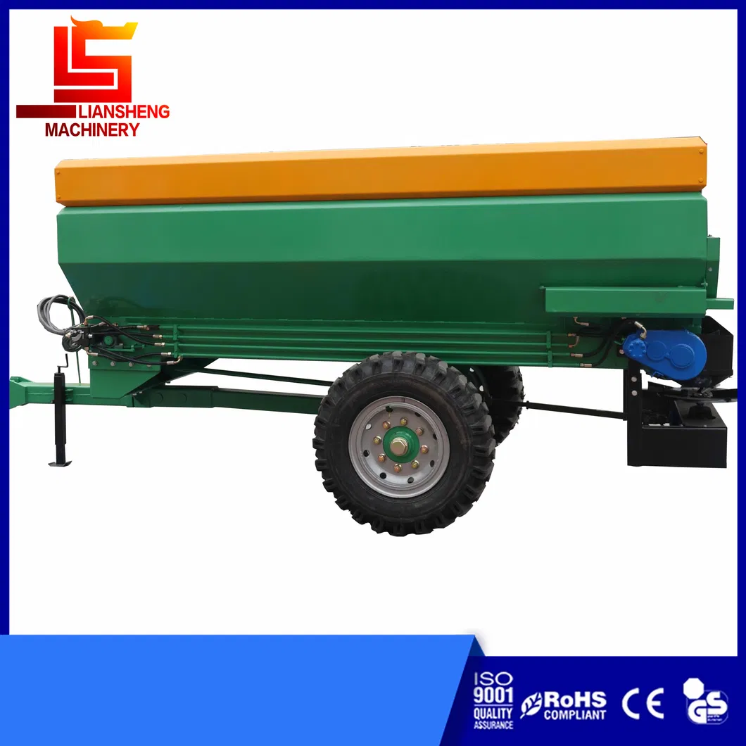 3 Cubic Hydraulic Low Chassis Retractable Traction Fertilizer Spreader Double Chain Row Double Outlet Spreader