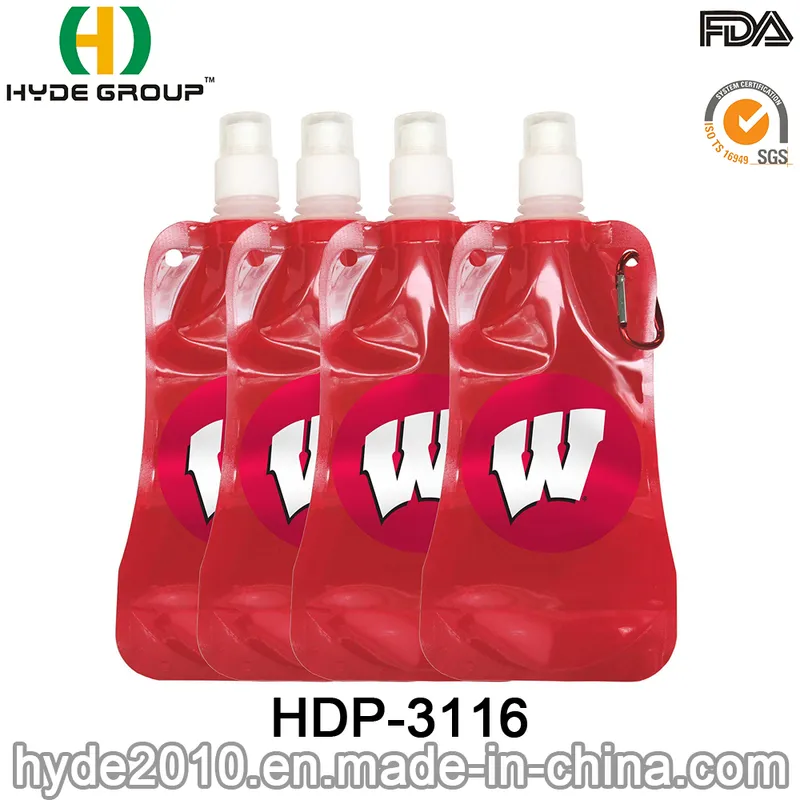 Plastic Sport Squeezable Flexible Foldable Drink Water Bottle (HDP-3116)