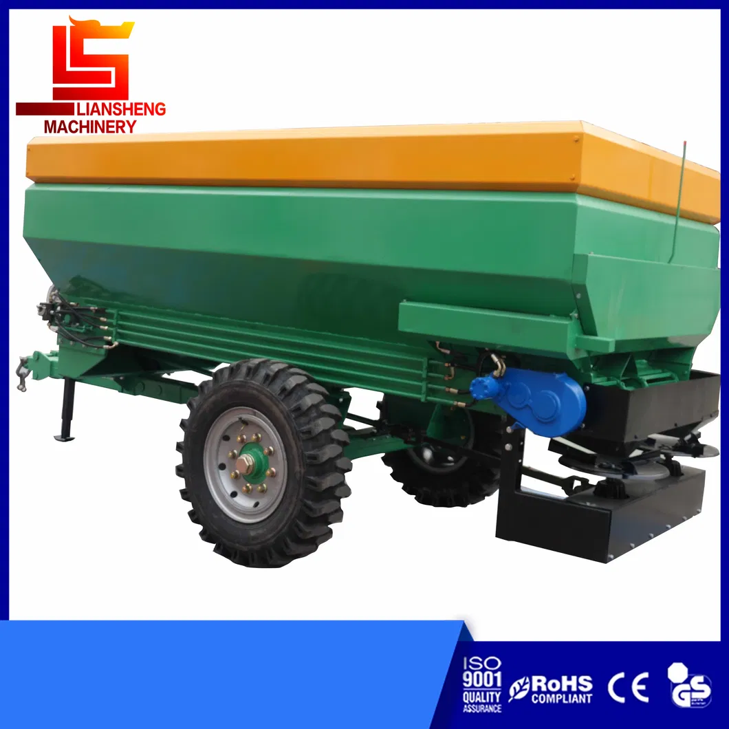 3 Cubic Hydraulic Low Chassis Retractable Traction Fertilizer Spreader Double Chain Row Double Outlet Spreader