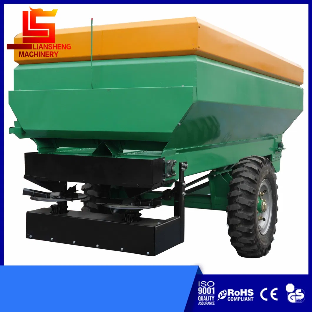 3 Cubic Hydraulic Low Chassis Retractable Traction Fertilizer Spreader Double Chain Row Double Outlet Spreader