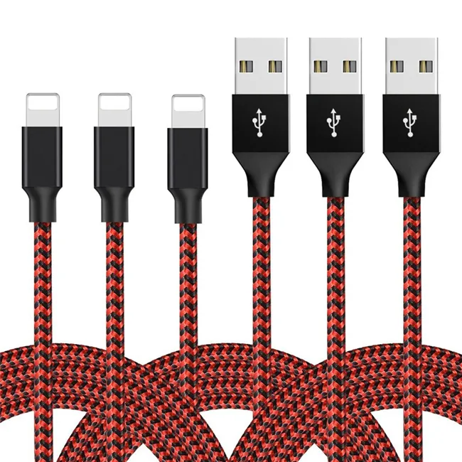 Lightning Nylon Braid Charger Cable Smartphone Charger Cable USB Data Cable