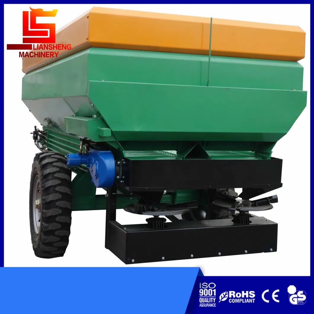 3 Cubic Hydraulic Low Chassis Retractable Traction Fertilizer Spreader Double Chain Row Double Outlet Spreader