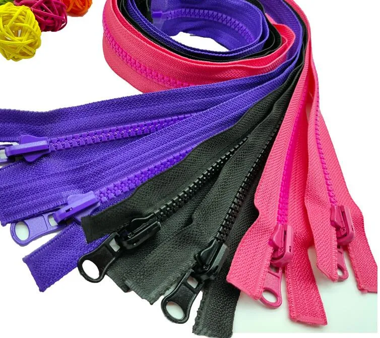 Muilti Colors Plastic Close End Zipper Chain Resin Open End Zipper