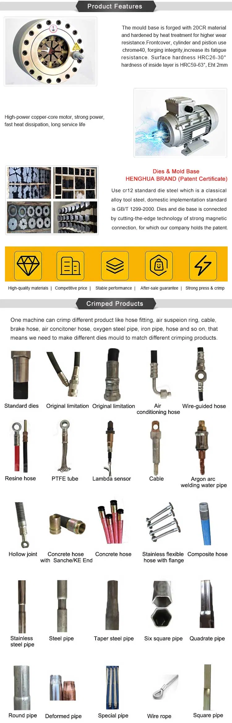 Hightly Sensitive Strong Seal Hydraulic Hose Machine Hydraulic Hose Crimp Fittings Hydraulic Hose Crimping Machine