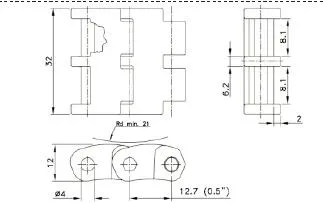 H1108c Double Row Short Pitch Plastic Drag Chain