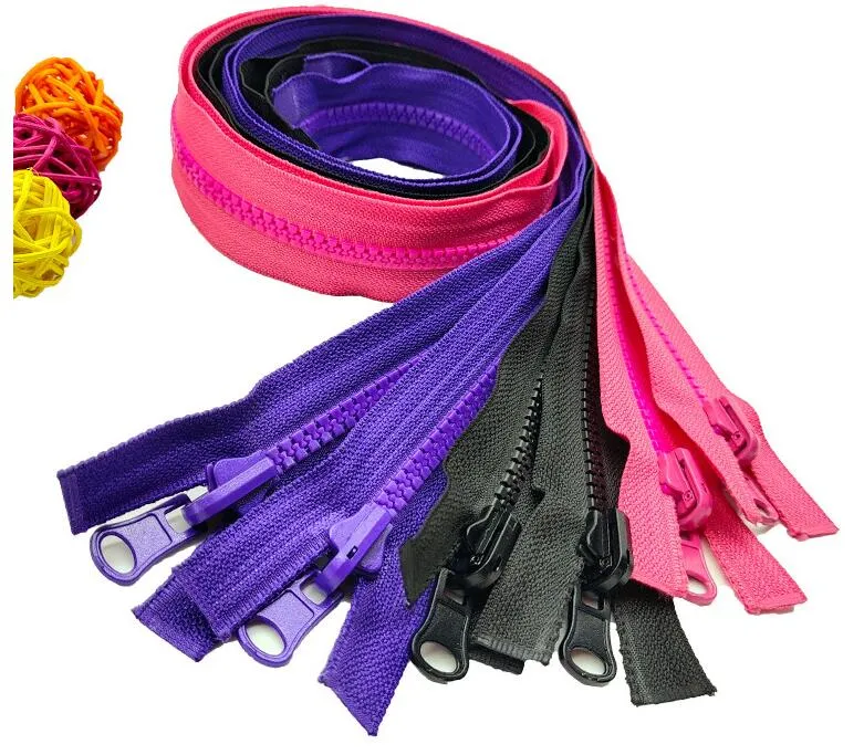 Muilti Colors Plastic Close End Zipper Chain Resin Open End Zipper