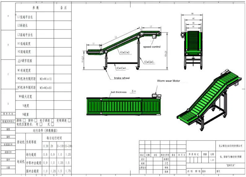 Conveyor Belting Inclined Belt Conveyor with PU Belt