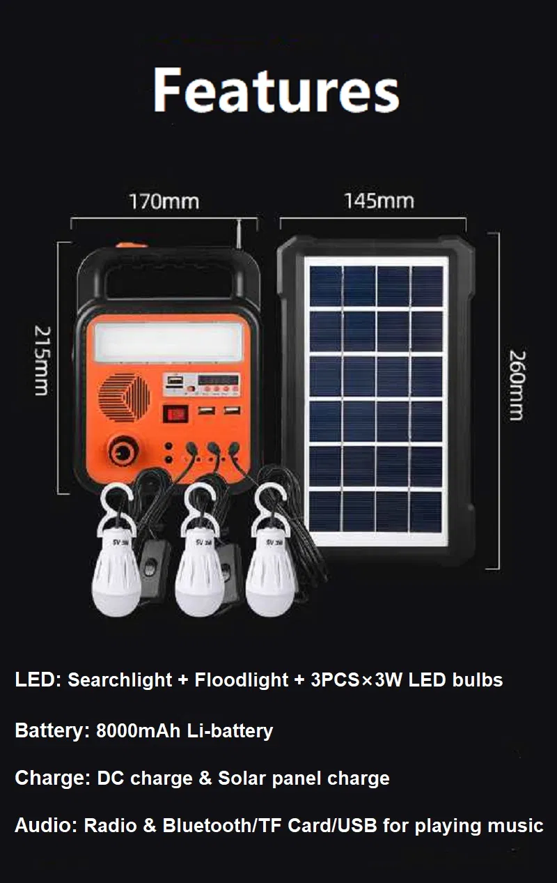 Micro Solar Panel Energy Mobile Charger System Solar Home Lighting System