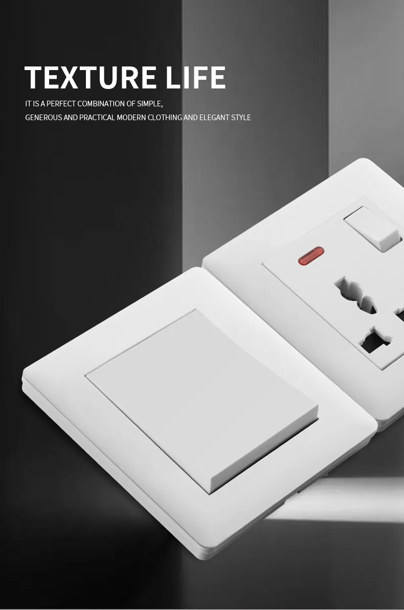 Switched Twin 13A Wall Electricity Socket with USB Charging Ports