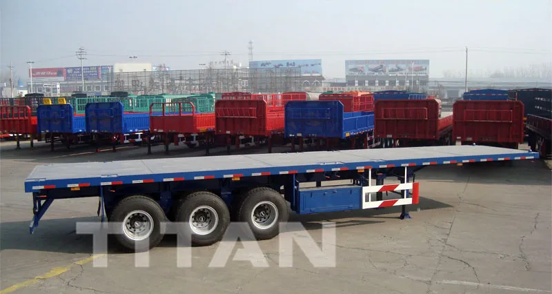 Titan 35 Ton 40 Feet Flatbed Trailer Heavy Equipments for Sale