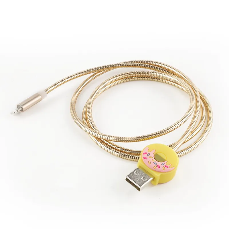 Soft Metal Charging Cable 5V2.1A Charge Cord Mobile Phone Data Cable