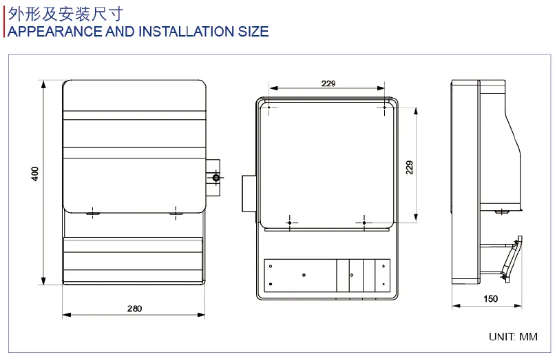 E3t2332 22kw 16A 3 Phase Charging Station Home EV Charger Type 1