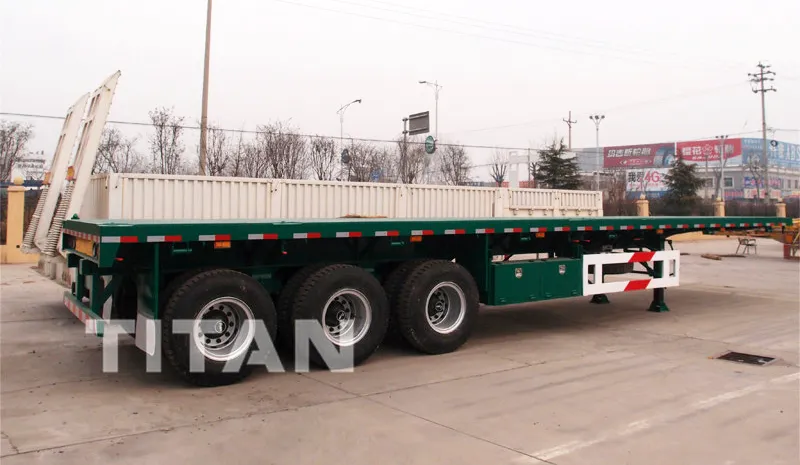 Titan 35 Ton 40 Feet Flatbed Trailer Heavy Equipments for Sale