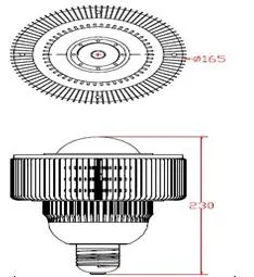 Fins Heatsink 60° 90° 120° Degree 150W LED Highbay Bulb Lighting